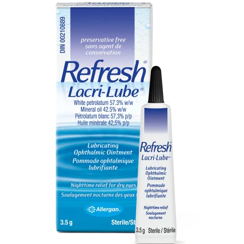 REFRESH LACRILUBE Lubricating Ophtalmic Ointment, Preservative-Free, Dry Eye Relief, 3.5g