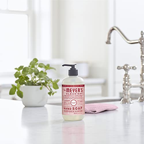 Mrs. Meyer's Clean Day Liquid Hand Soap, Cruelty Free and Biodegradable Hand Wash Made with Essential Oils, Peppermint Scent, 370 ml Soap Pump Bottle