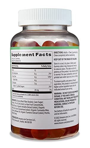 Pre-Order | Arrives in 5–10 Days – Amazon Basics Fiber Gummies for Digestive Health and Regularity, Orange, Lemon & Strawberry Flavors, 90 Count, Pack of 1 (Previously Solimo)