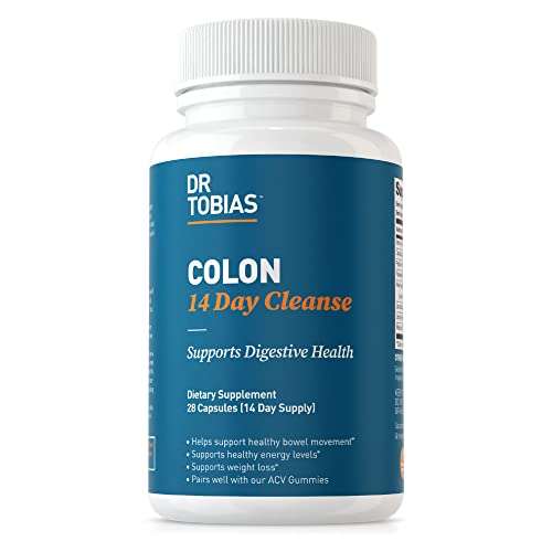 Pre-Order | Arrives in 5–10 Days – Dr. Tobias Colon 14 Day Cleanse, Advanced Gut Cleanse Detox for Women & Men with Cascara Sagrada, Psyllium Husk & Senna Leaf, Non-GMO Colon Cleanse, 28 Capsules (1-2 Daily)