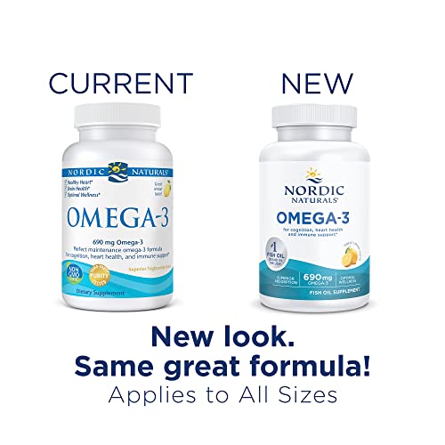 Pre-Order | Arrives in 5–10 Days – Nordic Naturals Omega-3, Lemon Flavor - 120 Soft Gels - 690 mg Omega-3 - Fish Oil - EPA & DHA - Immune Support, Brain & Heart Health, Optimal Wellness - Non-GMO - 60 Servings