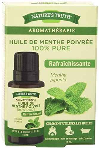 Nature's Truth Essential Oil - 100% Pure Peppermint Oil | Pure & Plant-Based | Massage Oil, Aromatherapy or For Bath/Shower |15 ml