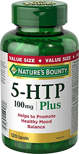 Nature's Bounty 5-HTP Pills and Supplement, Helps Promote Balanced Mood, 100mg, 120 Capsules