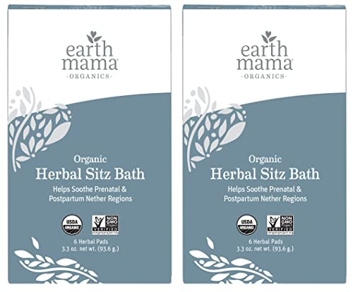 Organic Herbal Sitz Bath by Earth Mama | Soothing Soak for Pregnancy and Postpartum Care, 6-Count (2-Pack)
