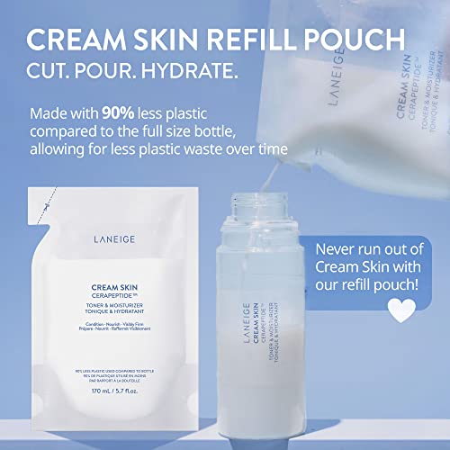 LANEIGE Mini Cream Skin Toner & Moisturizer: 2-in-1 Amino Acid Rich Liquid, Soothe, Hydrate, and Strengthen Skin's Moisture Barrier, 1.6 fl. oz.