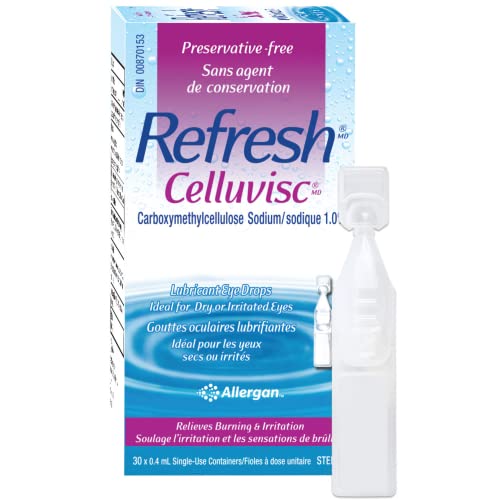 REFRESH CELLUVISC Ophthalmic Solution, Preservative-Free Gel-Like Formula, Dry Eye Relief Drops, 30 Single Use Container x 0.4 mL