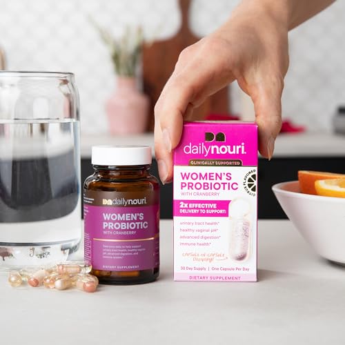 Pre-Order | Arrives in 5–10 Days – Daily Nouri Women’s Probiotic | Vaginal, Digestive, Immune Health & UTI Support | Whole Cranberry & Vegan Ahiflower Omega Oil | 30-Day Supply