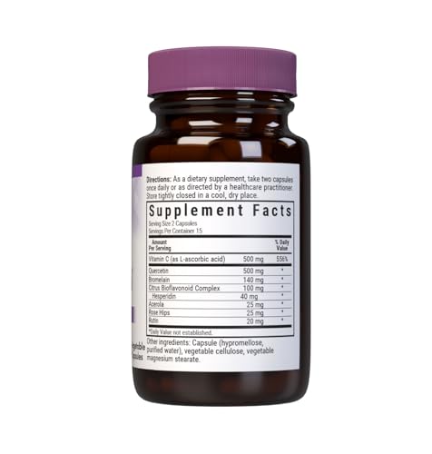 Pre-Order | Arrives in 5–10 Days – Bluebonnet Nutrition Super Quercetin Vegetable Capsules, Vitamin C Formula, Best for Seasonal & Immune Support, Non GMO, Gluten Free, Soy Free, Milk Free, Kosher, 30 Vegetable Capsules