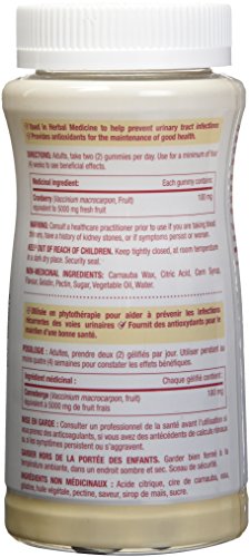Nature's Bounty Cranberry Gummies Herbal Supplement, Helps Prevent Recurrent UTIs, 60 Gummies, Multi-colored