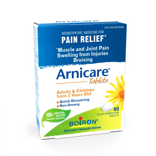 Pre-Order | Arrives in 5–10 Days – Boiron Arnicare Tablets, 60 Tablets, Homeopathic Medicine for Muscle and Joint Pain Relief, Swelling from injuries, Bruise & Brusing, from Natural Sourced Plants Including Arnica Montana