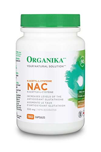 Organika NAC (N-Acetyl-L-Cysteine) 500mg- Supports Antioxidant Glutathione Levels, Immune System Support, Liver and Detox Support- 180caps