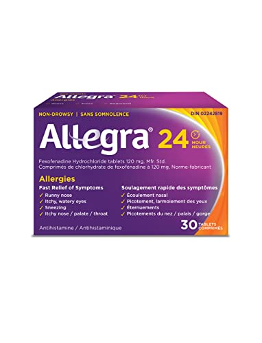Pre-Order | Arrives in 5–10 Days – Allegra 24 Hour Allergy Medication, 120 mg, 30 Count Tablets, Non-Drowsy, Fast & Effective Multi-Symptom Relief, Relieves Runny Nose, Sneezing, Watery Eyes, Itchy Throat