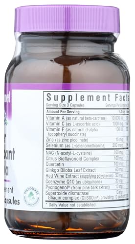 BlueBonnet Super Antioxidant Formula Vegetarian Capsules, 60 Count, White