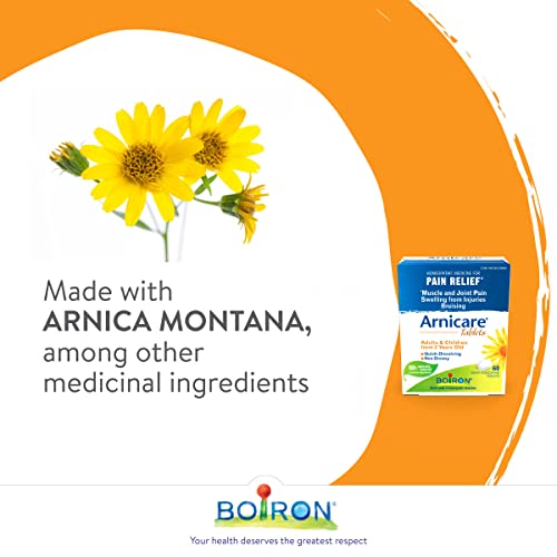 Pre-Order | Arrives in 5–10 Days – Boiron Arnicare Tablets, 60 Tablets, Homeopathic Medicine for Muscle and Joint Pain Relief, Swelling from injuries, Bruise & Brusing, from Natural Sourced Plants Including Arnica Montana