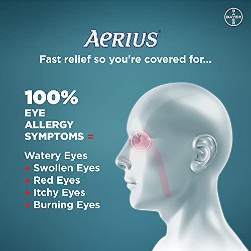 Pre-Order | Arrives in 5–10 Days – Aerius Allergy Medicine, Fast Relief, 24-Hour, Non-Drowsy, 15 Symptoms, 50 Tablets
