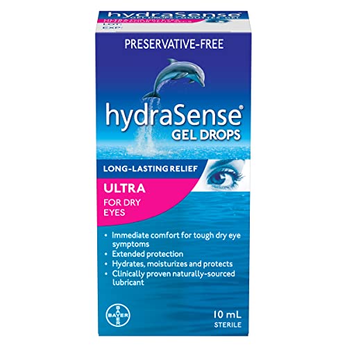 HydraSense Ultra Eye Gel Drops, for Dry Eyes, Fast and Long-lasting Relief, Preservative Free, 10 ml.