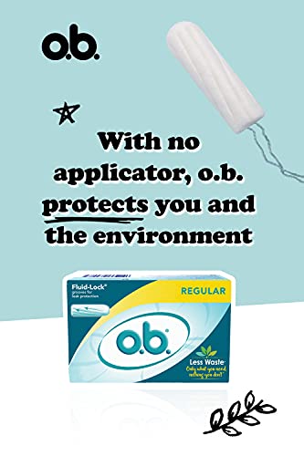 o.b. Original Non-Applicator Tampons, Regular, Super, & Super Plus Absorbancies, 40 Count (Pack of 1)