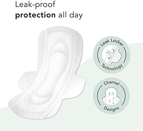 Rael Pads For Women, Organic Cotton Cover Pads - Regular Absorbency, Unscented, Ultra Thin Pads with Wings for Women (Regular, 56 Total)