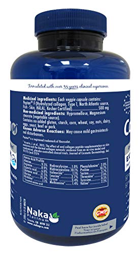 Naka Platinum Pro MARINE Collagen Super BONUS Size 180 Veggie Caps (150+30 FREE) Extra Strength Bioactive Marine Peptides.