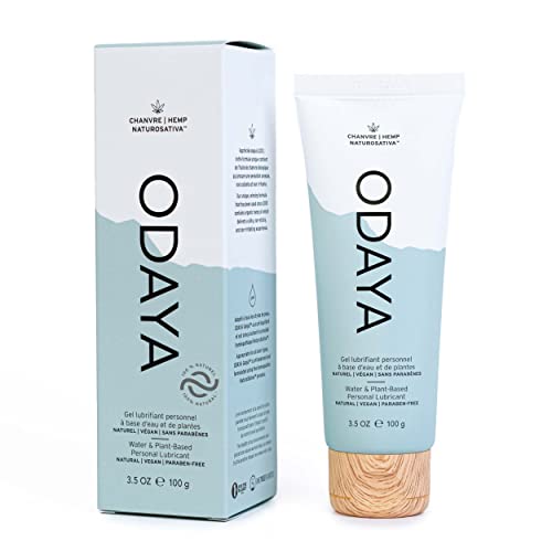 ODAYA Water Based Personal Lubricant with Organic Hemp Oil - Lube for Women, Men & Couples, Natural Vaginal Dryness Moisturizer (Free of Parabens & Hormones), Anal Lube, (100 ml)