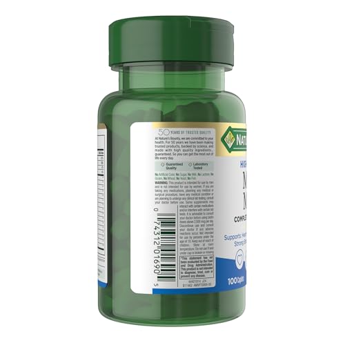 Nature's Bounty High Potency Men’s Complete Multivitamin, Daily Men’s Health Vitamin for Heart Health and Immune Support, Men's Multivitamin for Strong Bones, Overall Health and Wellness, 100 Capsules