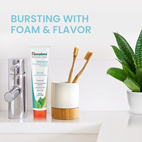 Himalaya Botanique Whitening Toothpaste, Simply Mint, Natural, Fluoride Free, SLS Free, Carrageenan Free & Gluten Free, Vegan, 150 g (5.29 oz)
