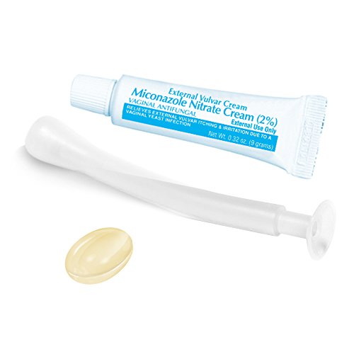 Pre-Order | Arrives in 5–10 Days – Amazon Basic Care Miconazole 1, Miconazole Nitrate Vaginal Insert (1200 mg) Softgel and 0.32 Oz Miconazole Nitrate Cream (2%) Combination Pack, 1-Day Treatment For Vaginal Yeast Infection
