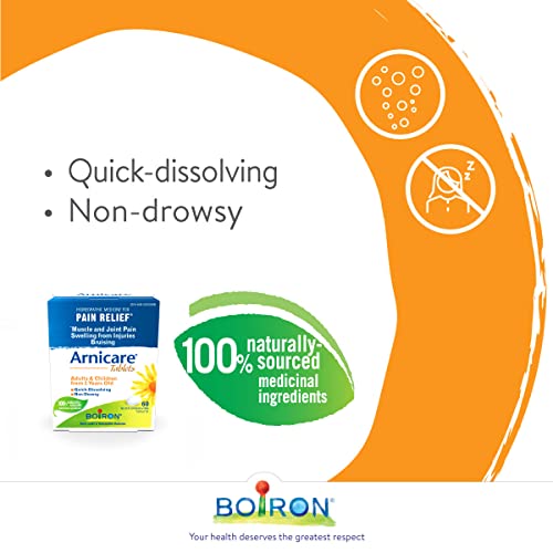 Pre-Order | Arrives in 5–10 Days – Boiron Arnicare Tablets, 60 Tablets, Homeopathic Medicine for Muscle and Joint Pain Relief, Swelling from injuries, Bruise & Brusing, from Natural Sourced Plants Including Arnica Montana