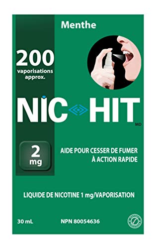 Quit Smoking Aid Nicotine Spray Nic-Hit Mint Flavor 2mg - 200 Sprays