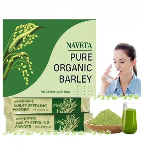 Naveta Barley Grass Powder 100% Pure & Organic, Organic Barley Grass Powder, Naveta Pure Organic Barley, Cleanse Body(1BOXES)