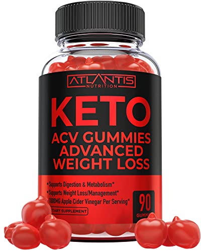 Keto ACV Gummies for Weight Loss - Supports Digestion, Advanced Weight Loss, Detox & Cleansing - Apple Cider Vinegar Keto ACV Gummies Formulated with 1000MG ACV Per Serving - 90 Count (Pack of 1)