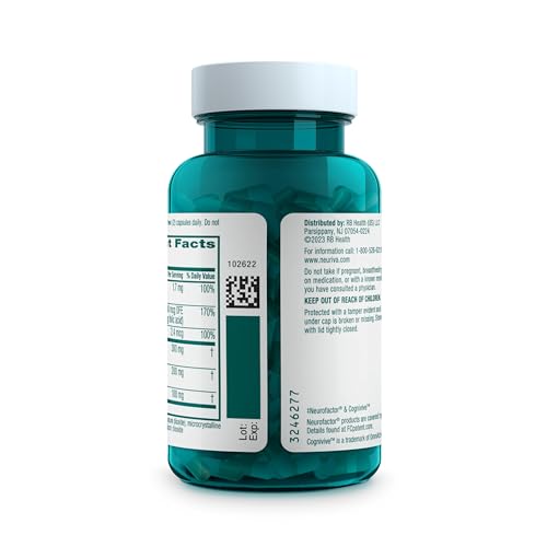 NEURIVA Ultra Decaffeinated Clinically Tested Nootropic Brain Supplement for Mental Alertness, Memory, Focus & Concentration, Cognivive, Neurofactor, Phosphatidylserine, Vitamins B6 B12, 60 Capsules