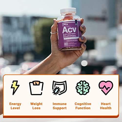 Pre-Order | Arrives in 5–10 Days – Essential Elements Apple Cider Vinegar Gummies from The Mother - Naturally-Sourced, Vegan ACV with Folic Acid and Vitamin B6 & B12 60 Count