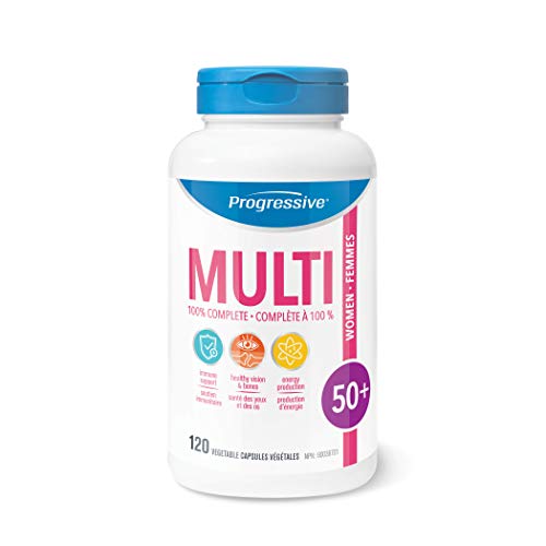 Progressive MultiVitamin for Women 50+ - 120 Capsules | Made with Green Food Concentrates, Damiana, Green Tea and Antioxidants.