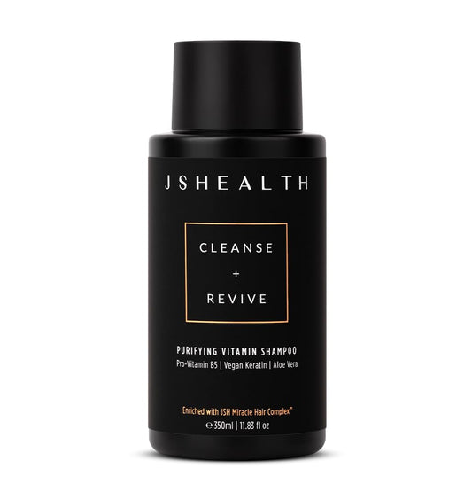 JSHealth Purifying Keratin Shampoo - Cleansing & Reviving Natural Shampoo for Color Treated Hair, Curly Hair & Dry Hair - Vegan, Sulfate & Paraben Free Formula, 350ml
