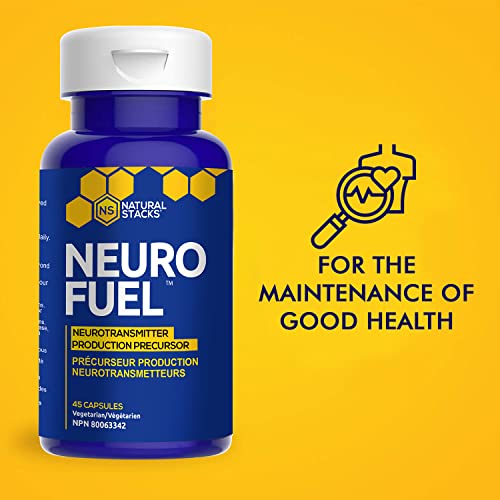 Natural Stacks NeuroFuel Brain Supplements w/L-Phenylalanine & Artichoke Extract - 15 Servings (45ct) - Multivitamins for Men & Womens Multivitamins