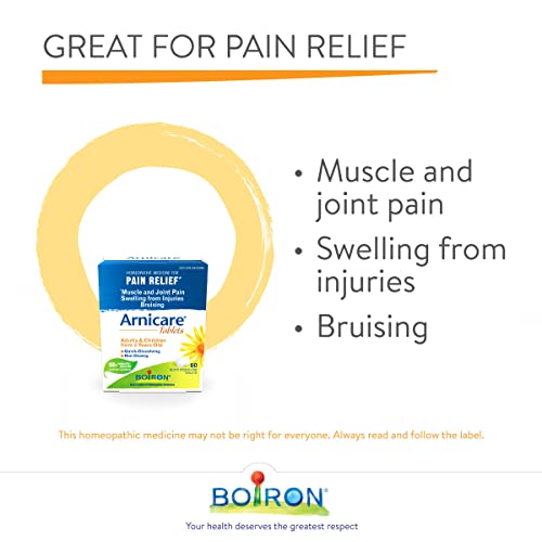 Pre-Order | Arrives in 5–10 Days – Boiron Arnicare Tablets, 60 Tablets, Homeopathic Medicine for Muscle and Joint Pain Relief, Swelling from injuries, Bruise & Brusing, from Natural Sourced Plants Including Arnica Montana