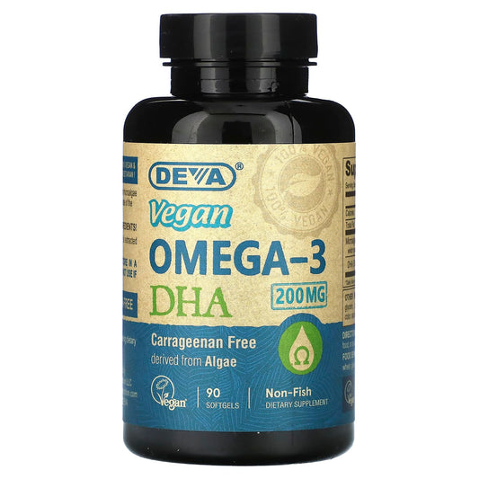 Pre-Order | Arrives in 5–10 Days – Deva
Vegan Omega-3 DHA, 200 mg, 90 Softgels