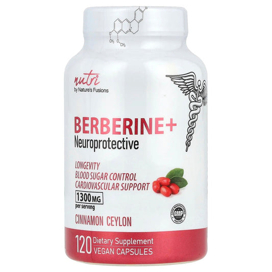 Nutri
Berberine+, Cinnamon Ceylon, 1,300 mg, 120 Vegan Capsules (650 mg Per Capsule)