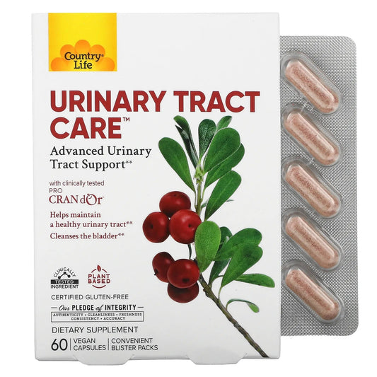 Pre-Order | Arrives in 5–10 Days – Country Life
Urinary Tract Care, 60 Vegan Capsules