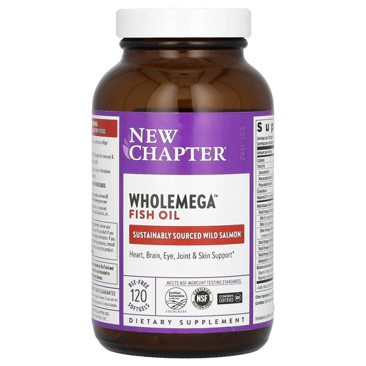 New Chapter
Wholemega Fish Oil, 120 BSE-Free Softgels