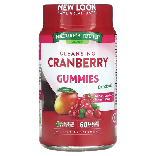 Nature's Truth
Cleansing Cranberry Gummies, Natural Cranberry Mango, 500 mg, 60 Vegan Gummies