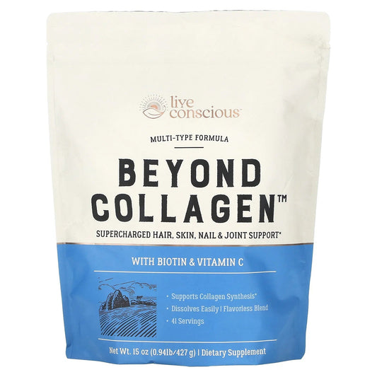 Live Conscious
Beyond Collagen, With Biotin & Vitamin C, 15 oz (427 g)