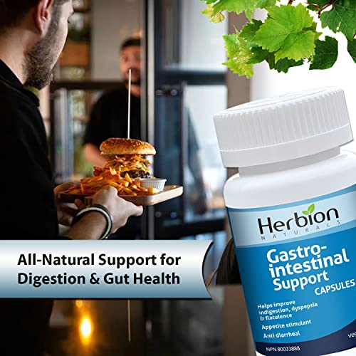 Herbion Naturals Gastro-Intestinal Capsules help with Indigestion, Dyspepsia, Flatulence, Nausea as well as Digestive Spasms Caused by Diarrhea while Stimulating Appetite. Seven Herbal Extracts. 20 Veggie Caps