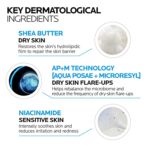 La Roche-Posay Lipikar Balm AP+M body lotion for dry skin, ECZEMA-prone cream with Shea Butter & Niacinamide. Anti-Itch, itchy skin relief for face, body & hands. Babies, children & adults, 400ml.