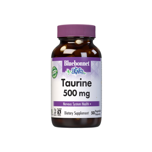 Pre-Order | Arrives in 5–10 Days – Bluebonnet Taurine 500 mg Vitamin Capsules, 50 Count
