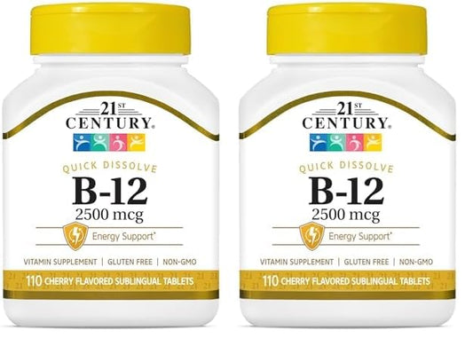 21st Century B 12 2500 mcg Sublingual Tablets, 110 Count (Pack of 2)