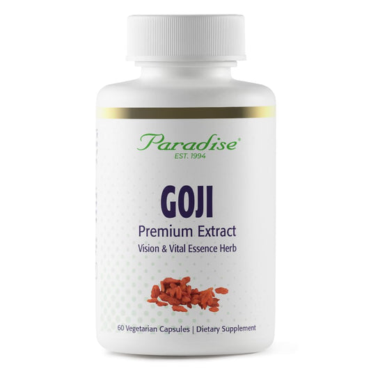 Paradise Herbs Goji Extract, Vital Essence Herb, Skin, Eyes, Body Support, Vegan, Gluten Free, Non GMO, 60 Count Vegetarian Capsules