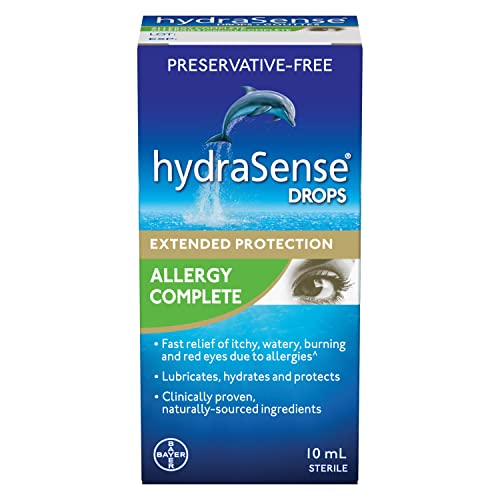 hydraSense Eye Drops, Allergy Relief, Preservative Free, Naturally Sourced, Fast and Long-Lasting Relief, 10 mL