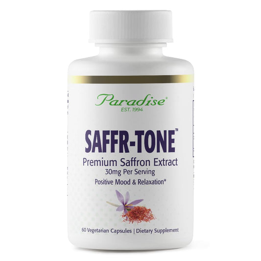 Paradise Herbs Saffr-Tone, Saffron Extract, Active Whole Spectrum Extract, Super Potent, Ultra Pure, Vegan, Non-GMO, Gluten Free, 60 Vegetarian Capsules